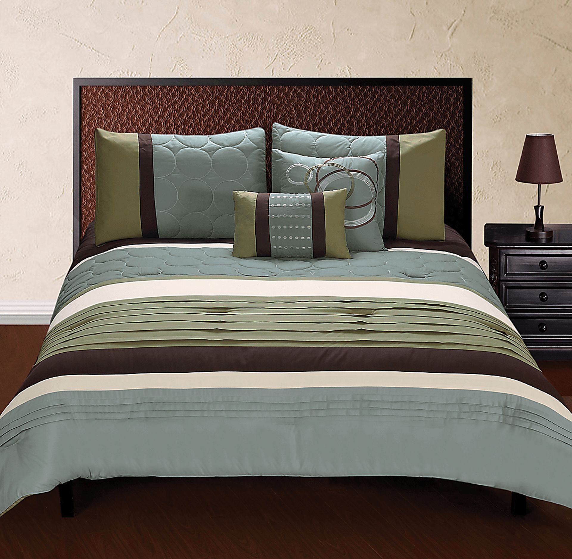 Diana Pointe Tan 5 Pc King Comforter Set - Image 1