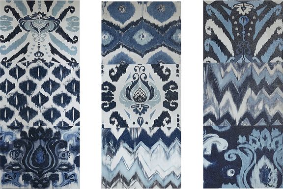 Dichiera Blue Gel Coat Canvas Set of 3
