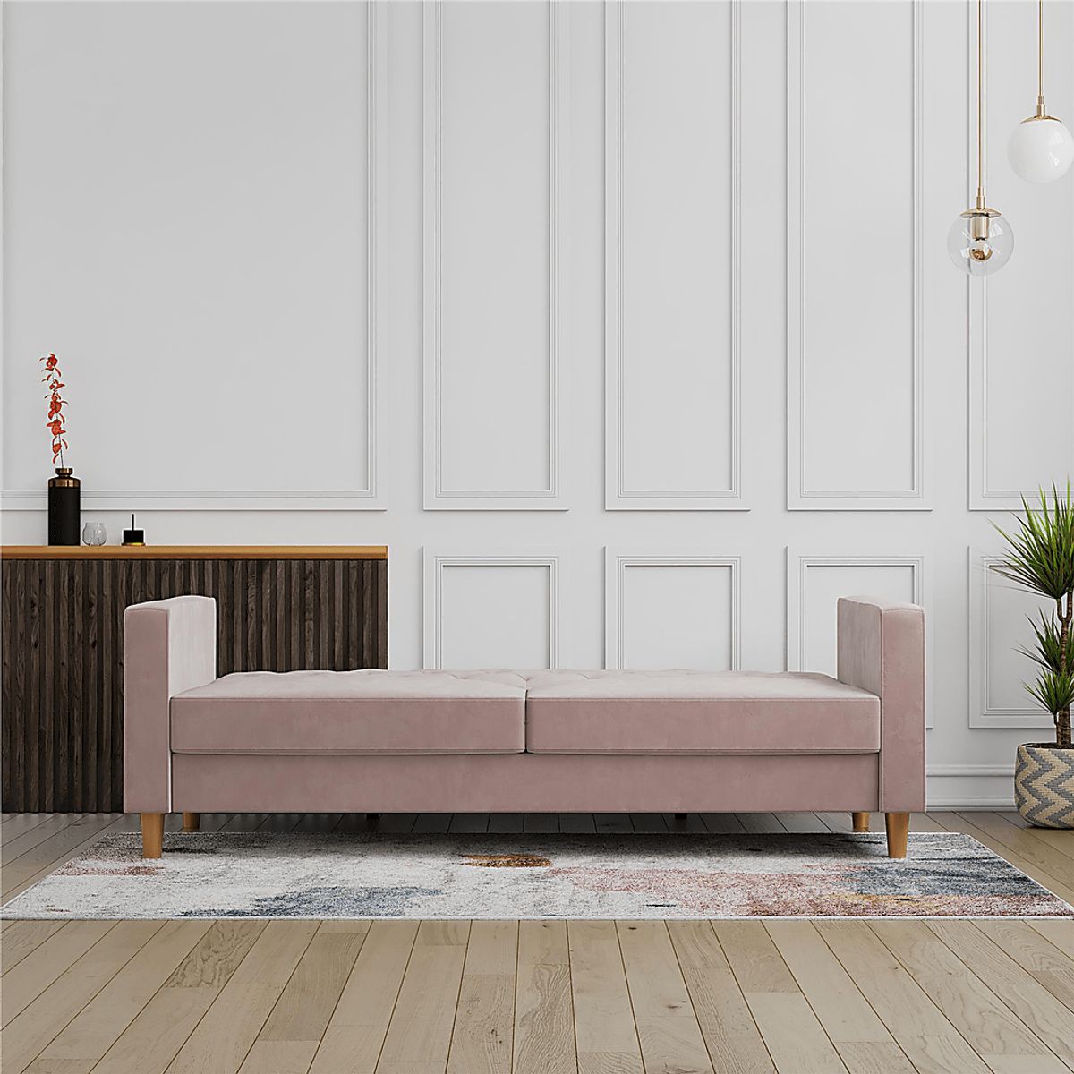 Diechman Blush Beige Futon With Storage | Rooms to Go