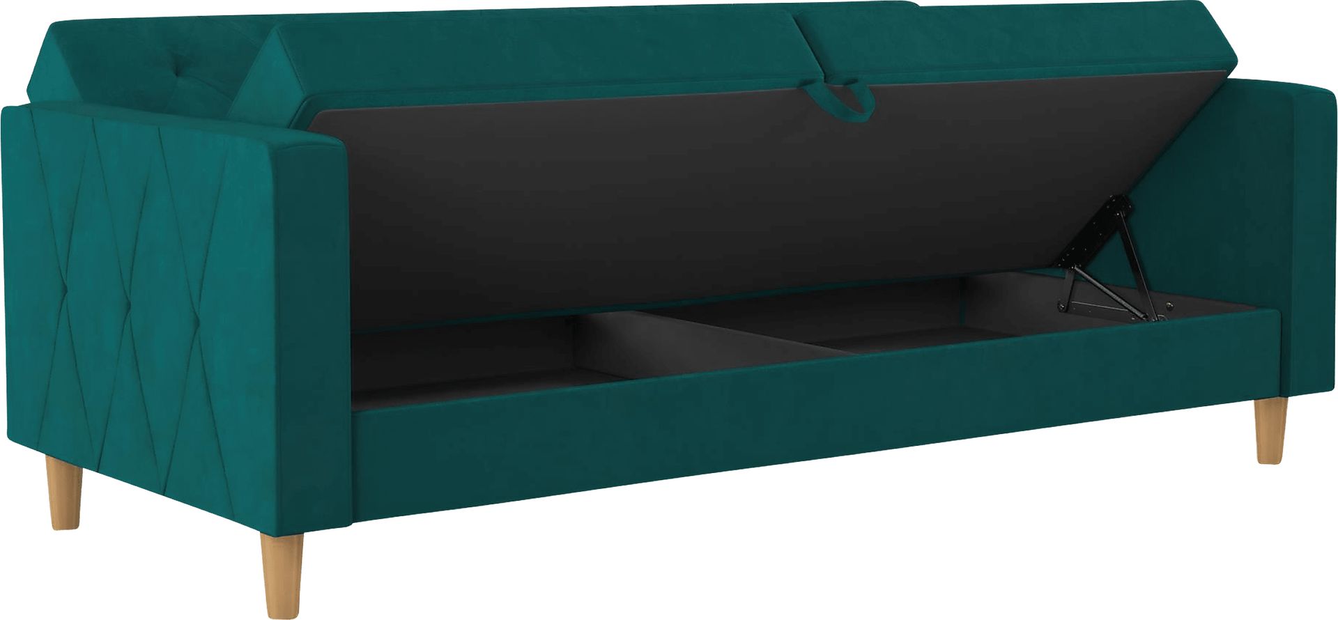 Diechman Green Futon with Storage - Image 4