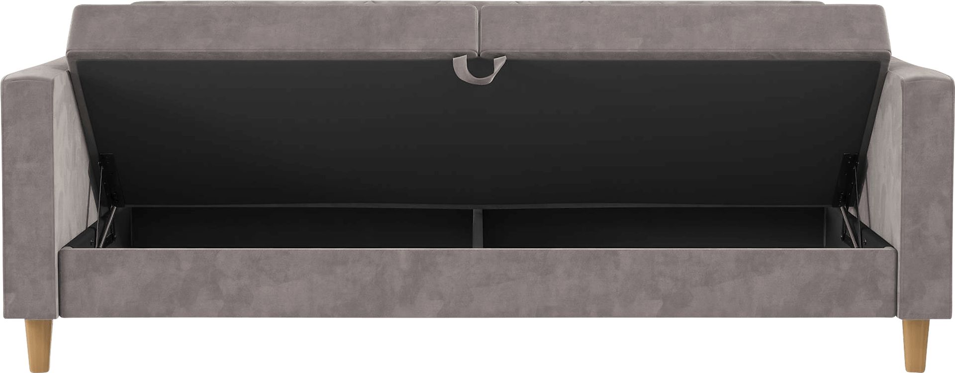Diechman Light Gray Futon with Storage - Image 11
