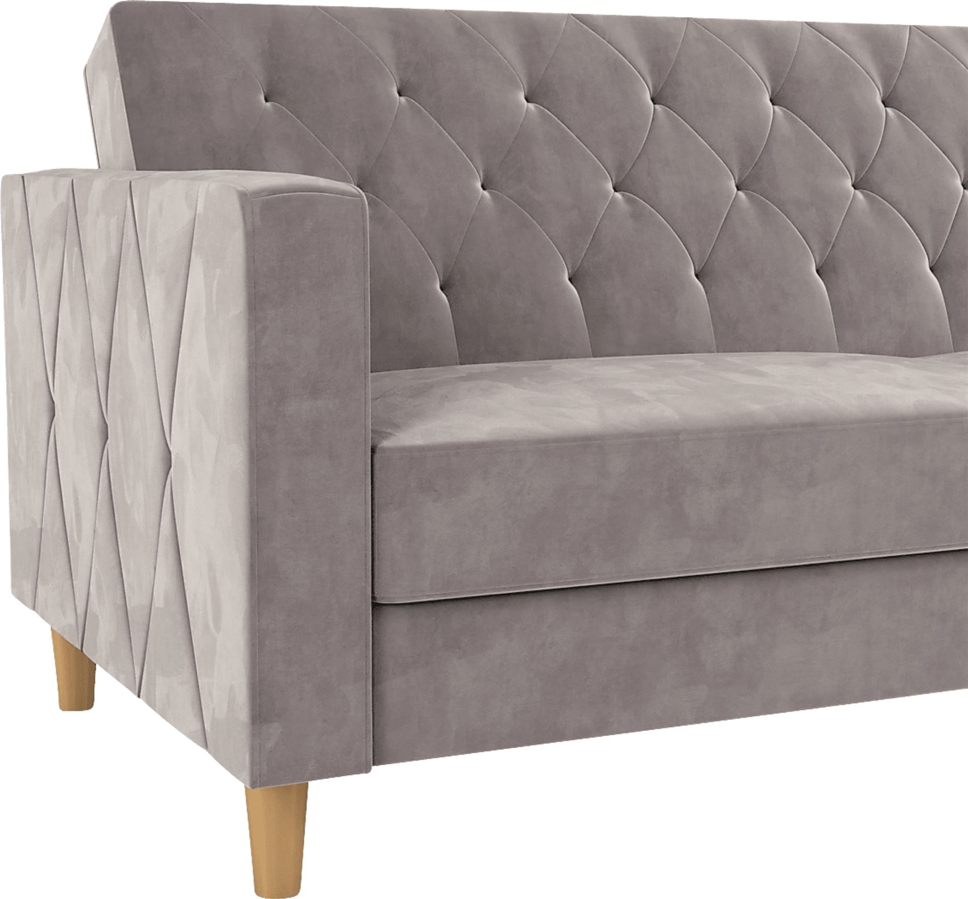 Diechman Light Gray Futon With Storage Rooms to Go