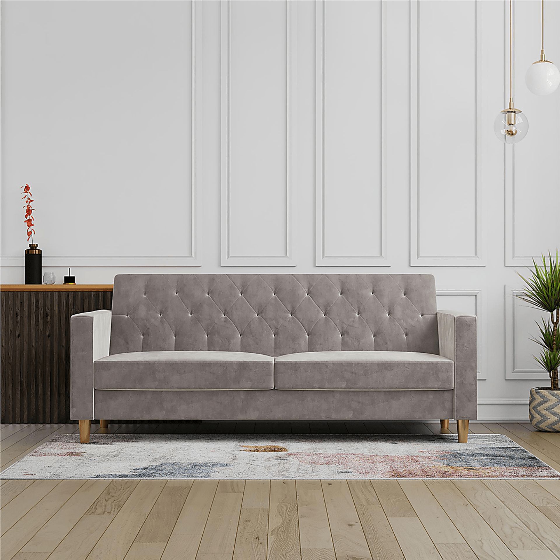 Diechman Light Gray Futon with Storage - Image 2