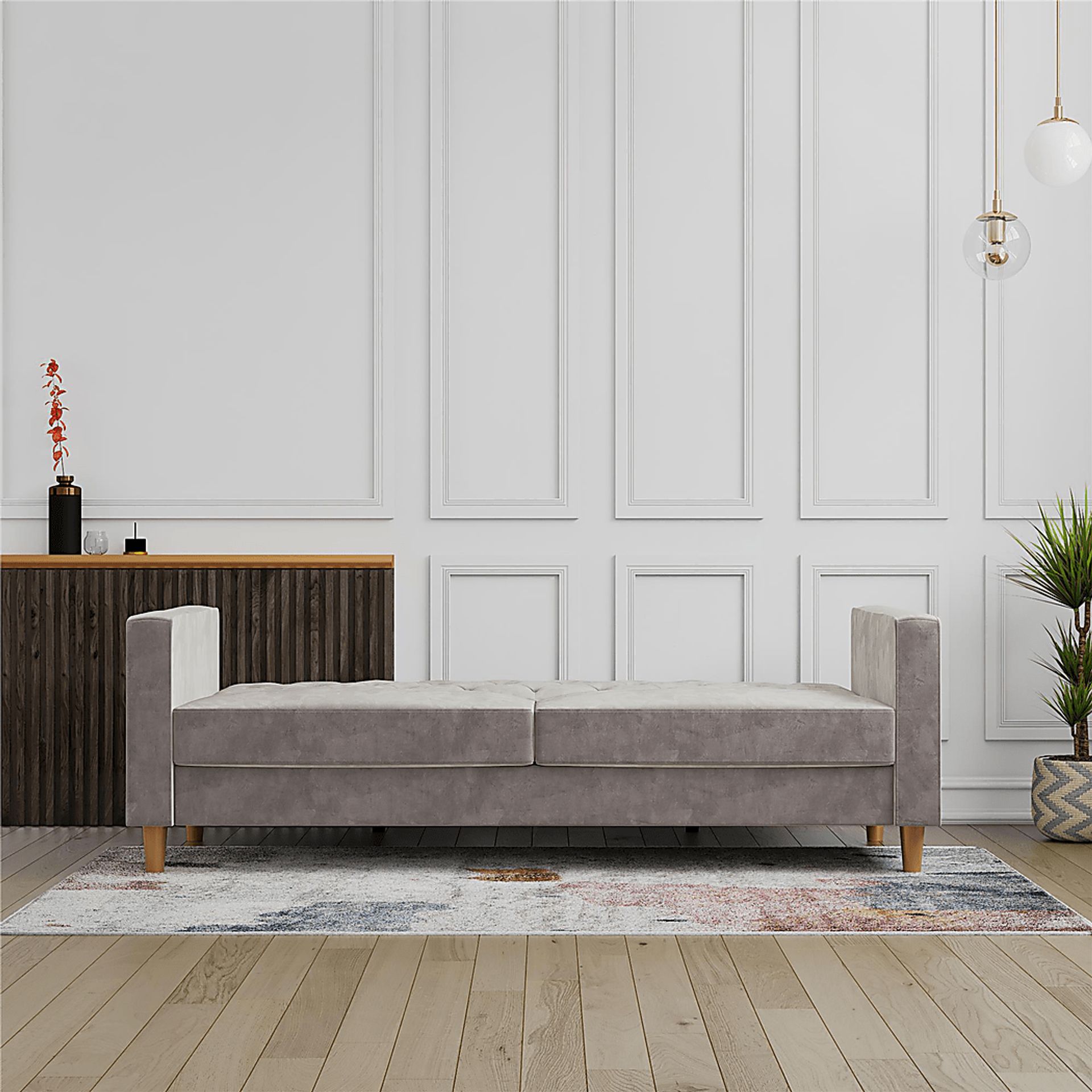 Diechman Light Gray Futon with Storage - Image 21