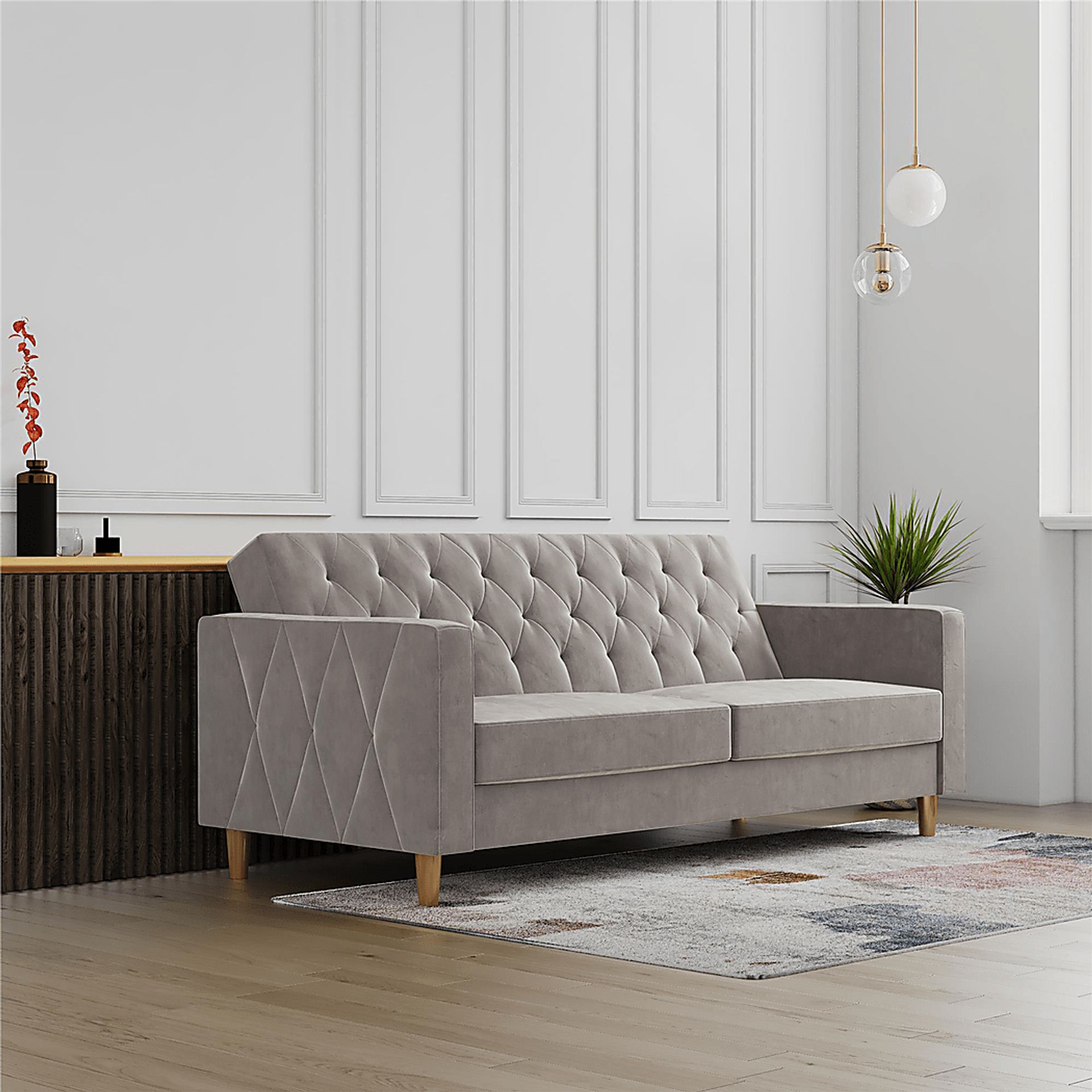 Diechman Light Gray Futon with Storage - Image 23