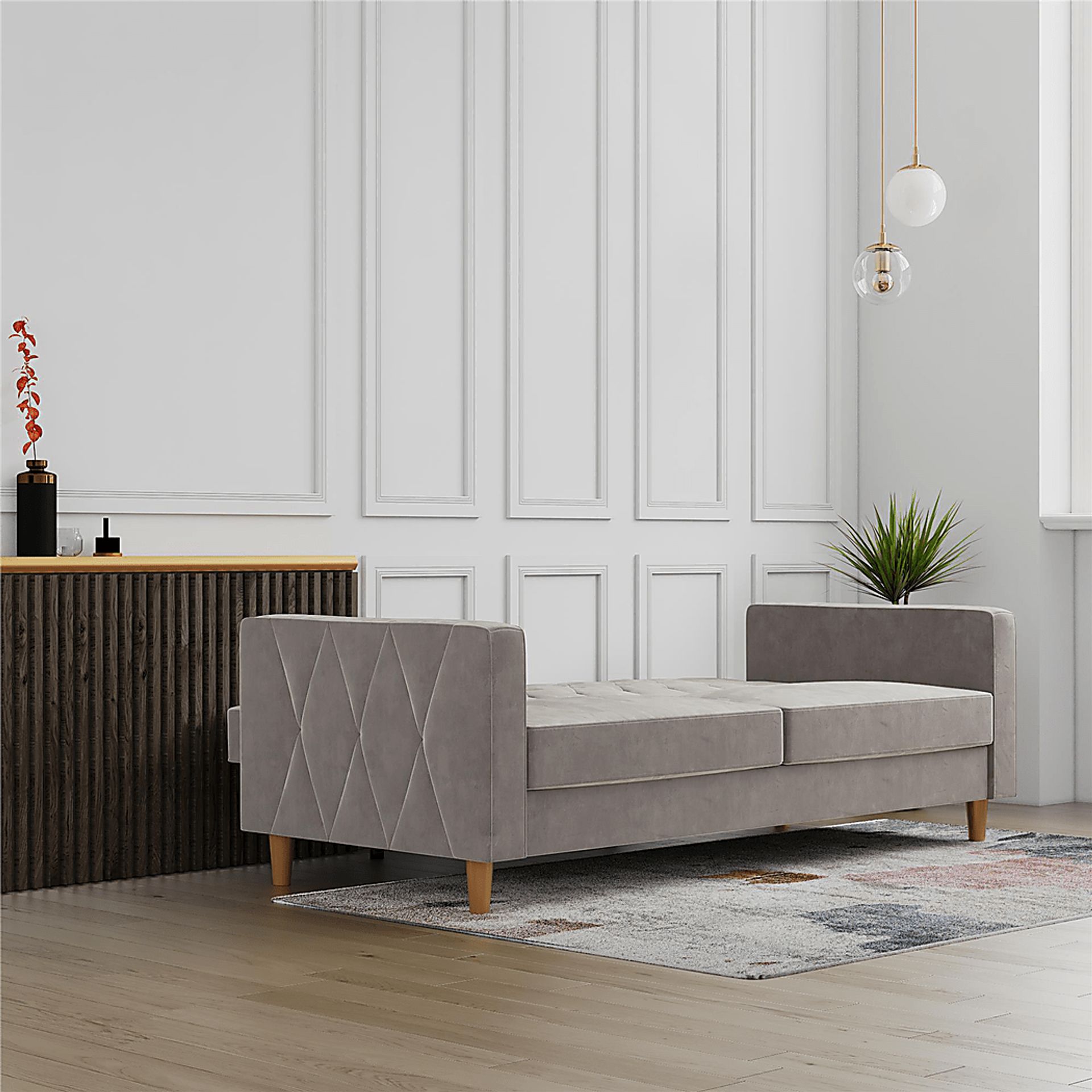 Diechman Light Gray Futon with Storage - Image 24