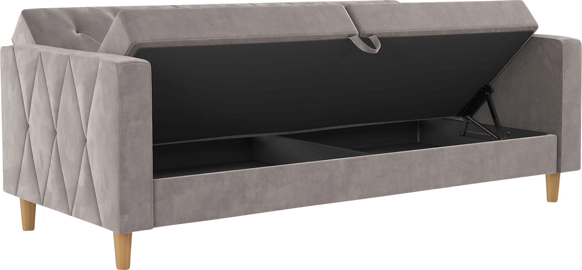 Diechman Light Gray Futon with Storage - Image 5