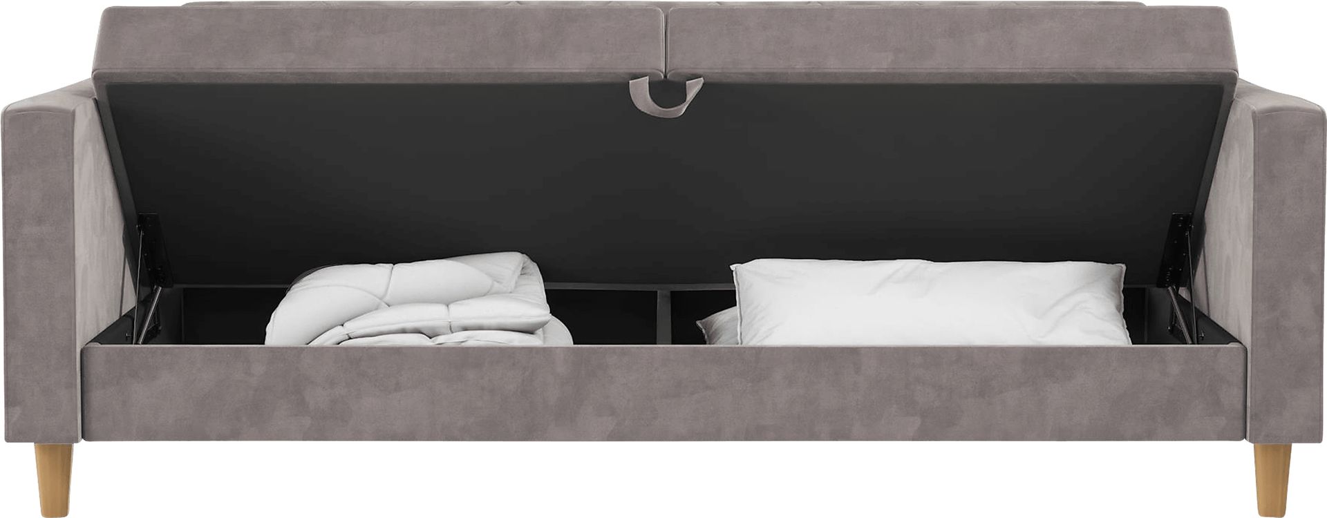 Diechman Light Gray Futon with Storage - Image 8