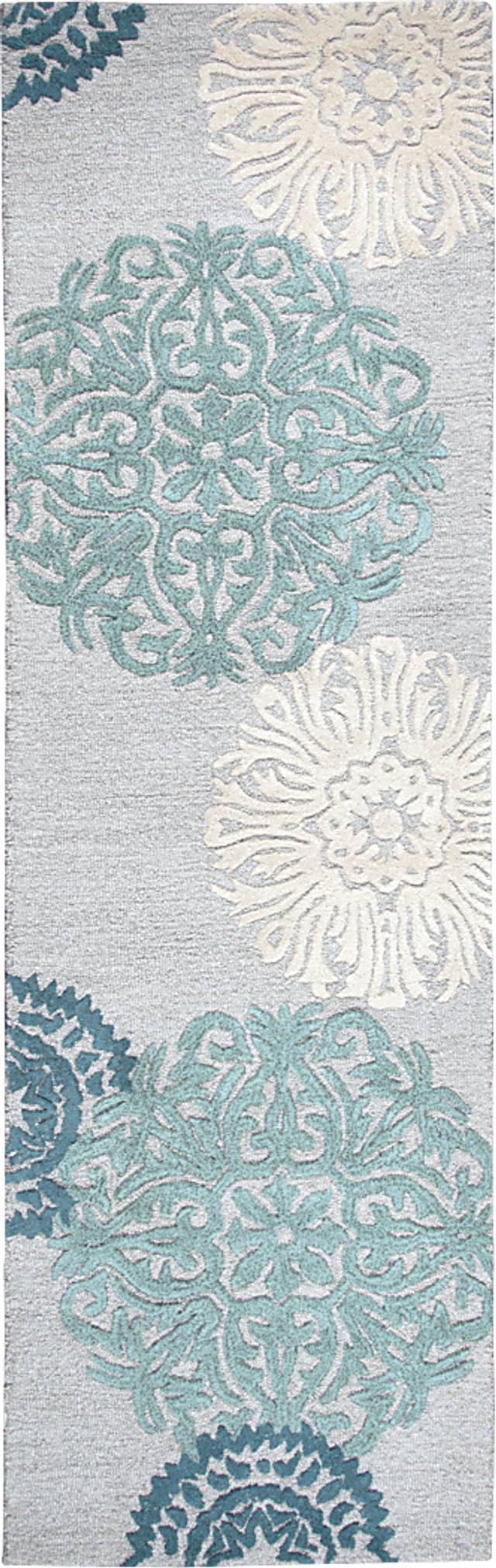 Dielis Blue 2'6 x 10' Rug - Thumbnail - Image 1
