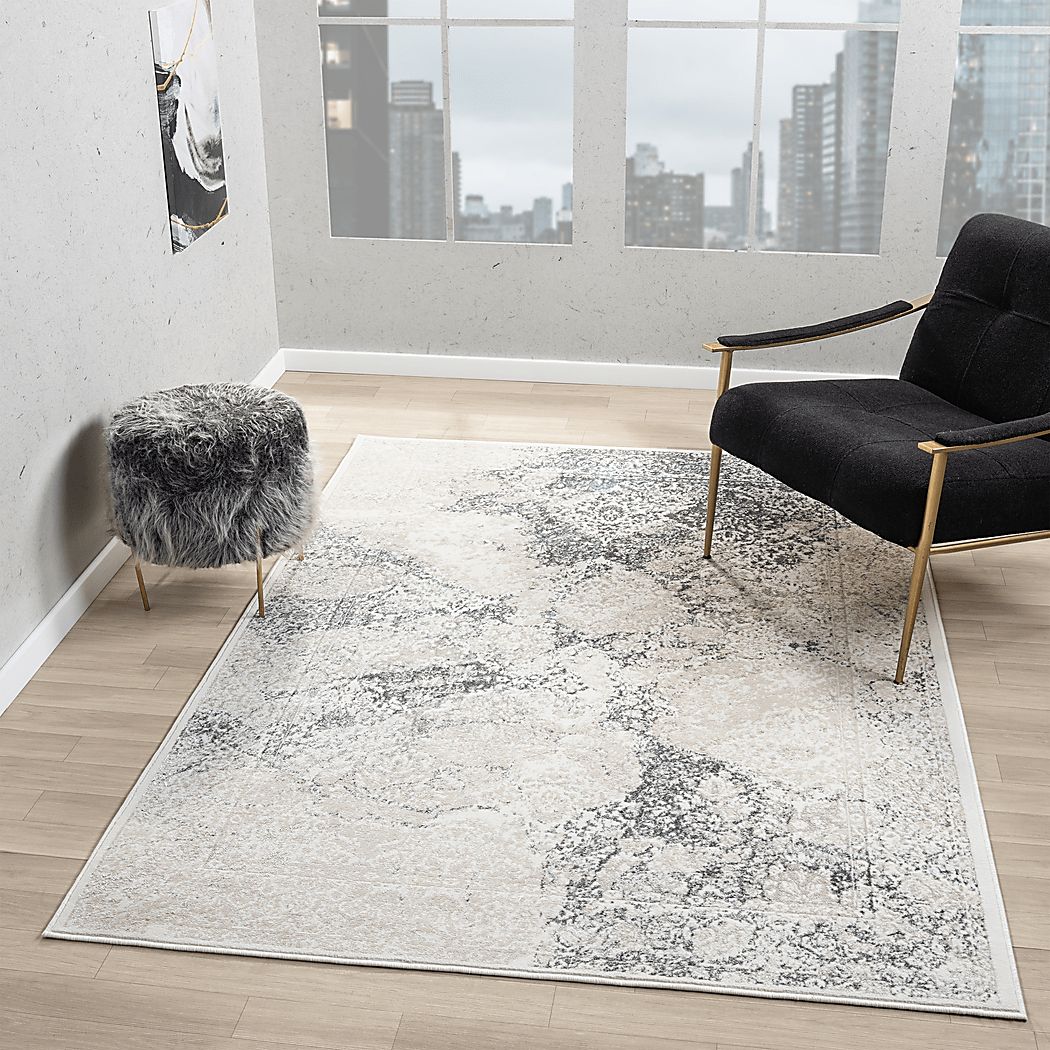 Digsoll Ivory/Gray Rug - Thumbnail 5