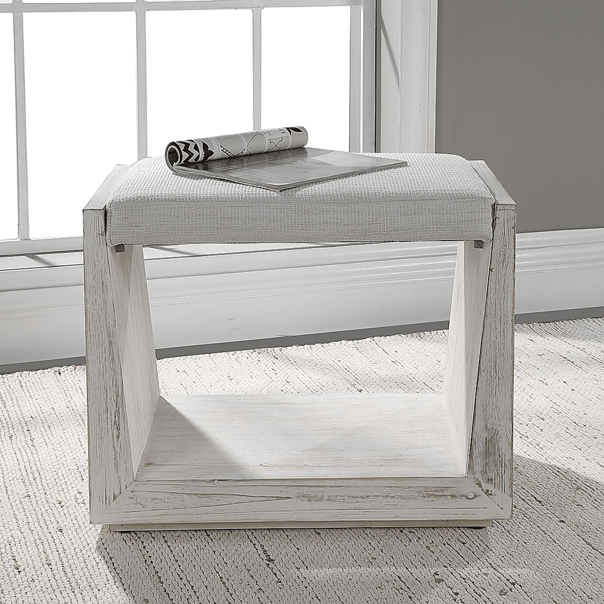 Dilcrest White Bench - Image 5