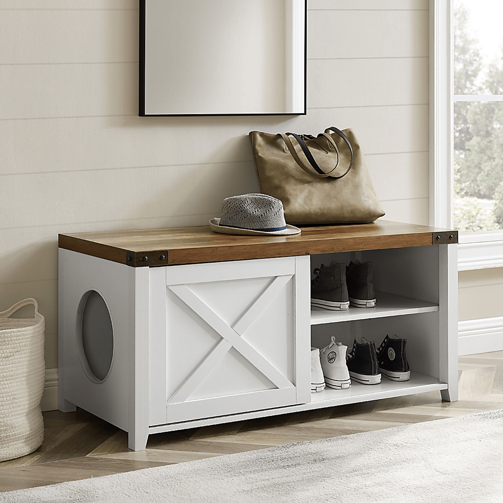 Dillfield Brown Accent Bench - Image 4