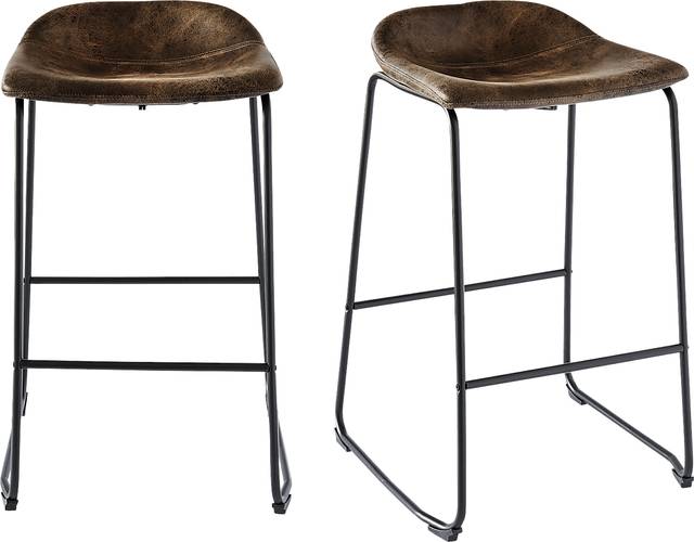 Dillingham Brown Barstool, Set of 2 - Thumbnail - Image 1