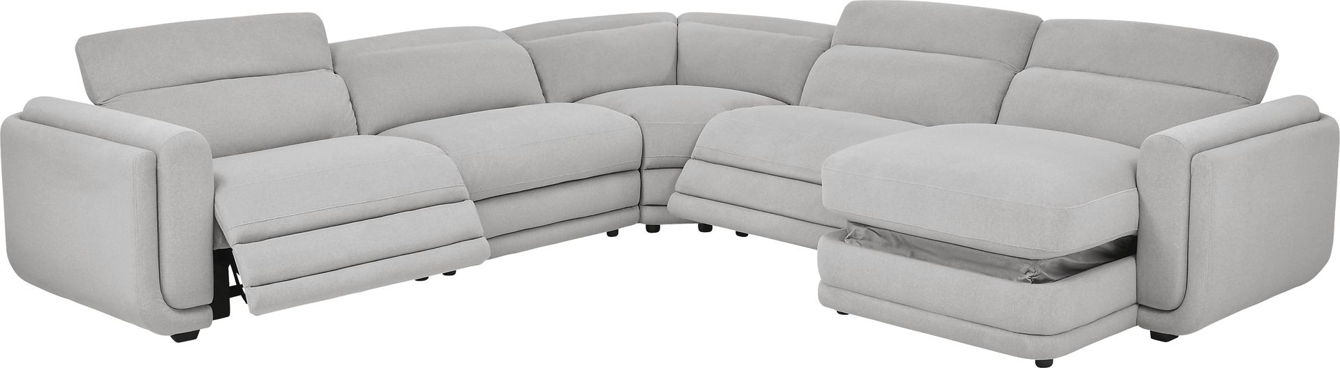 Dillon Smoke 5 Pc Dual Power Reclining Sectional - Image 2