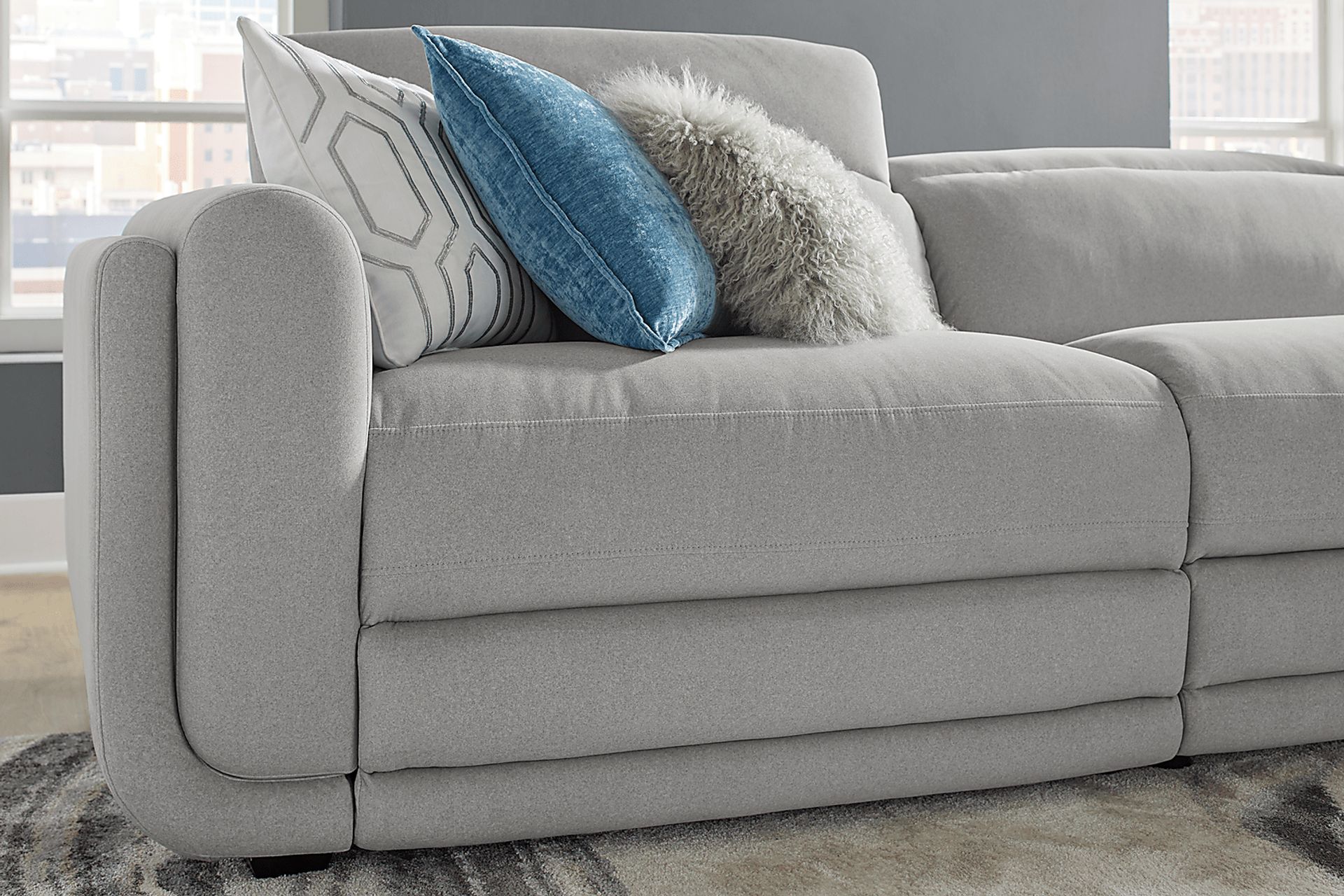 Dillon Smoke 5 Pc Dual Power Reclining Sectional - Image 4