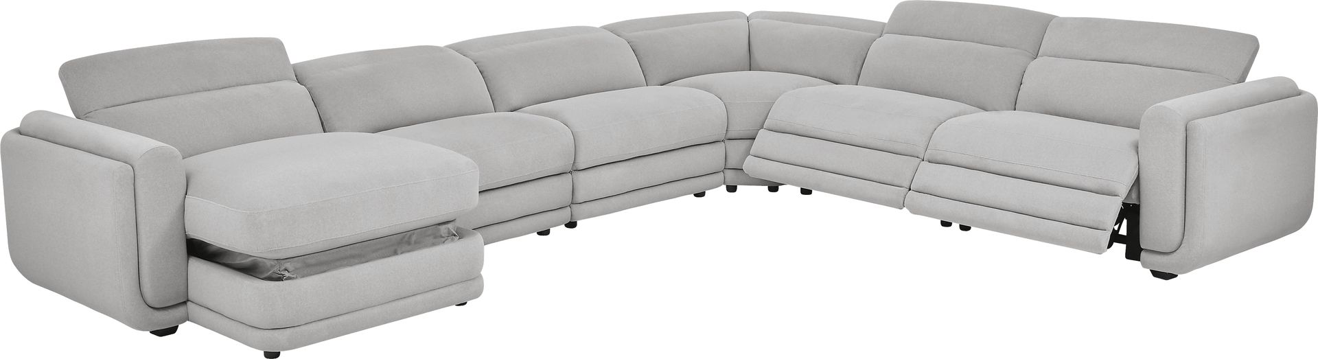 Dillon Smoke 6 Pc Dual Power Reclining Sectional - Image 3