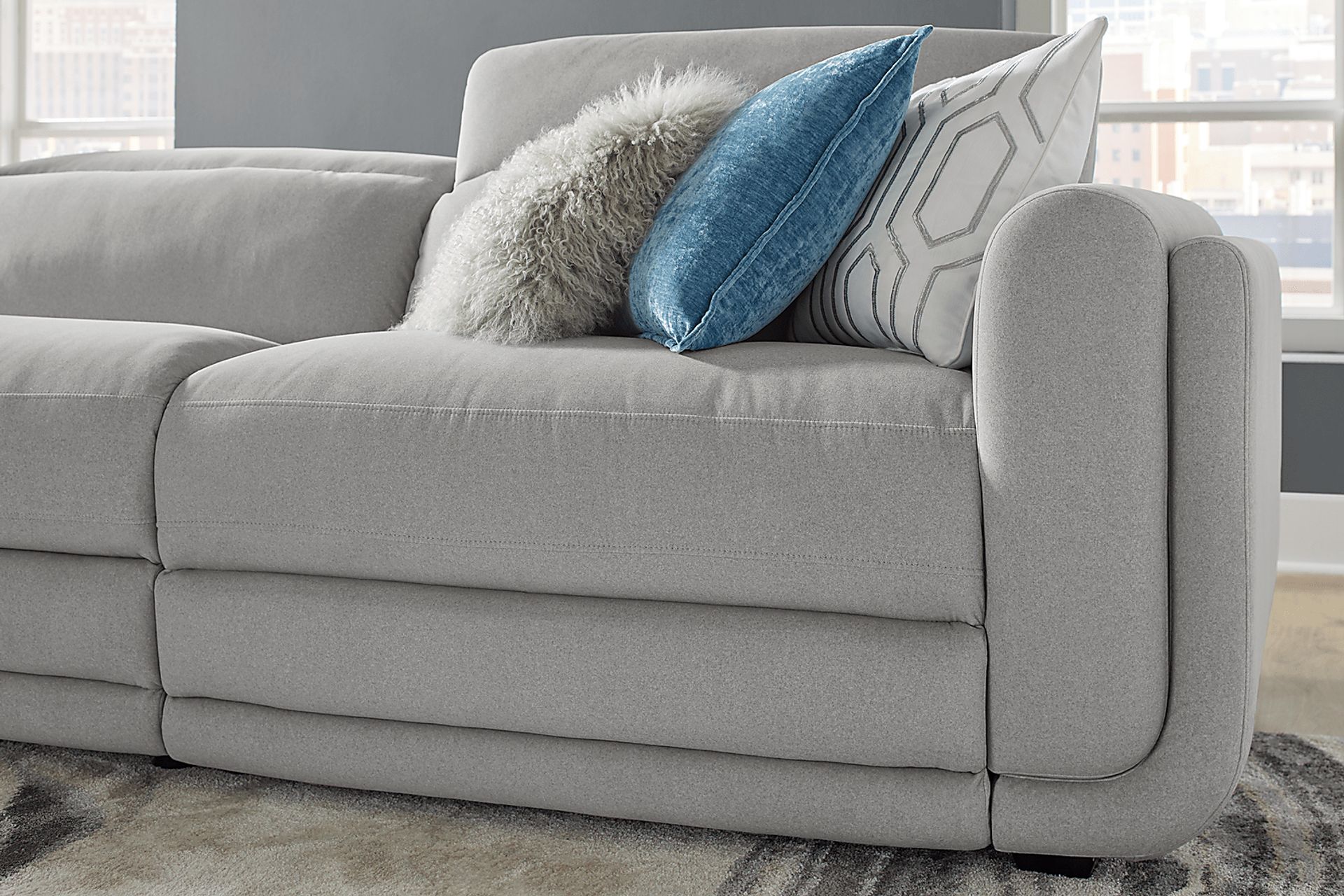 Dillon Smoke 6 Pc Dual Power Reclining Sectional - Image 5