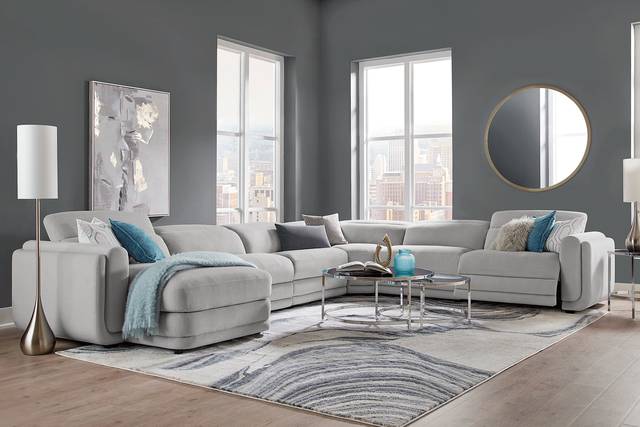 Dillon Smoke 6 Pc Dual Power Reclining Sectional - Thumbnail - Image 2