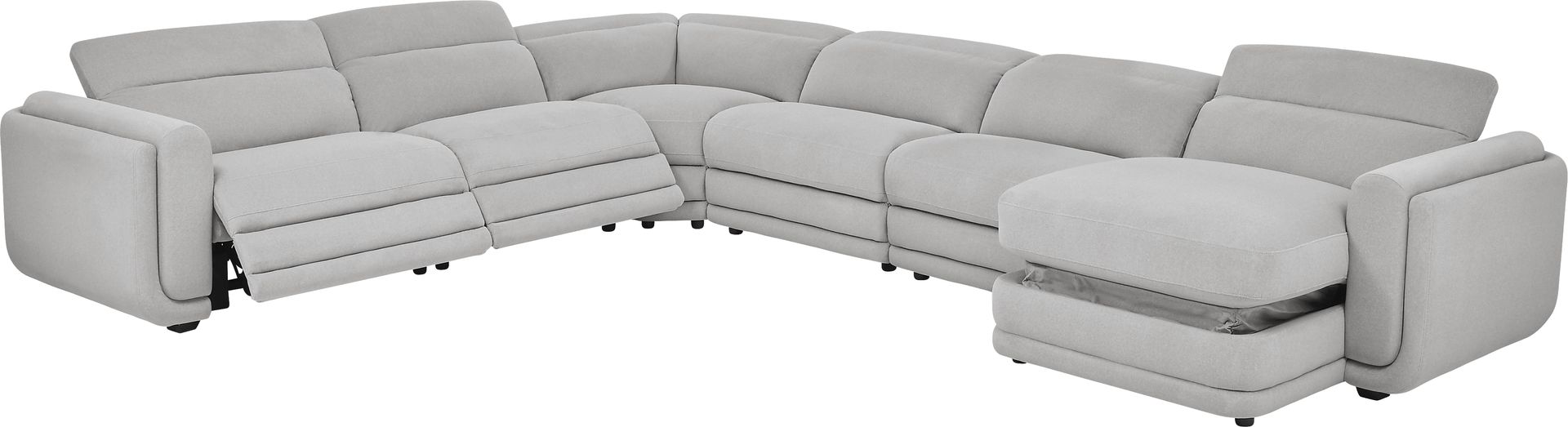 Dillon Smoke 6 Pc Dual Power Reclining Sectional - Image 3