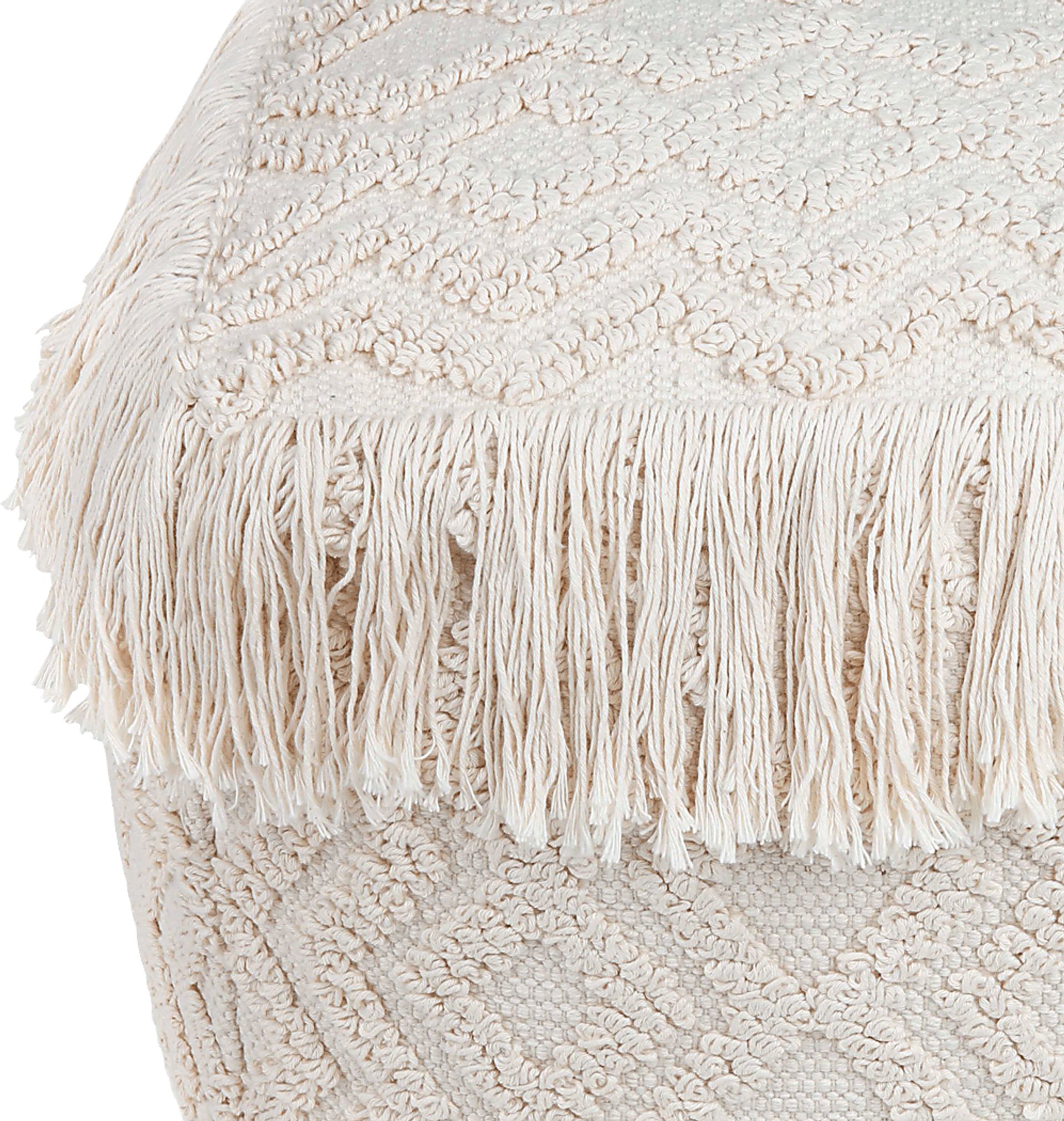 Dinca Cream Pouf - Image 3