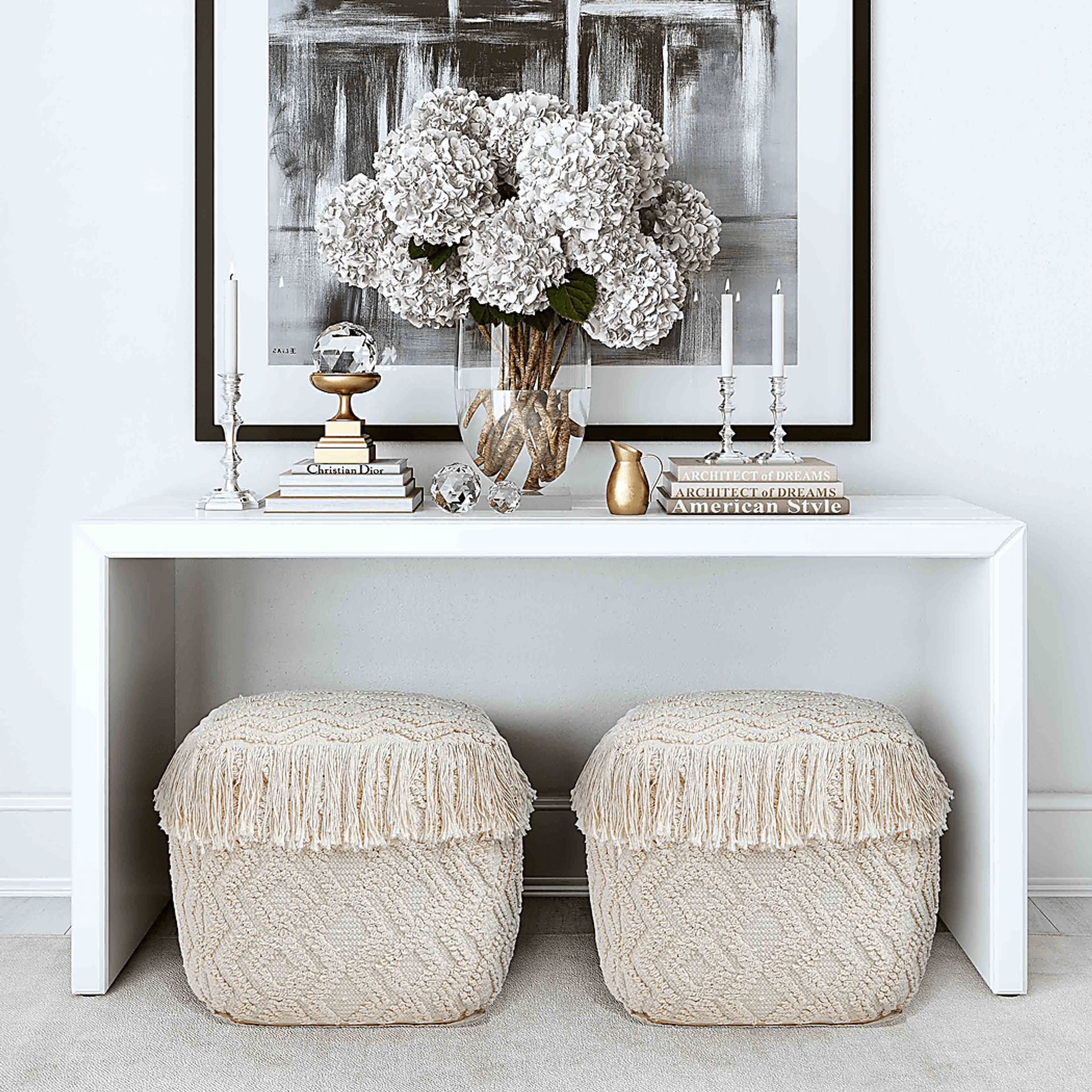 Dinca Cream Pouf - Image 4