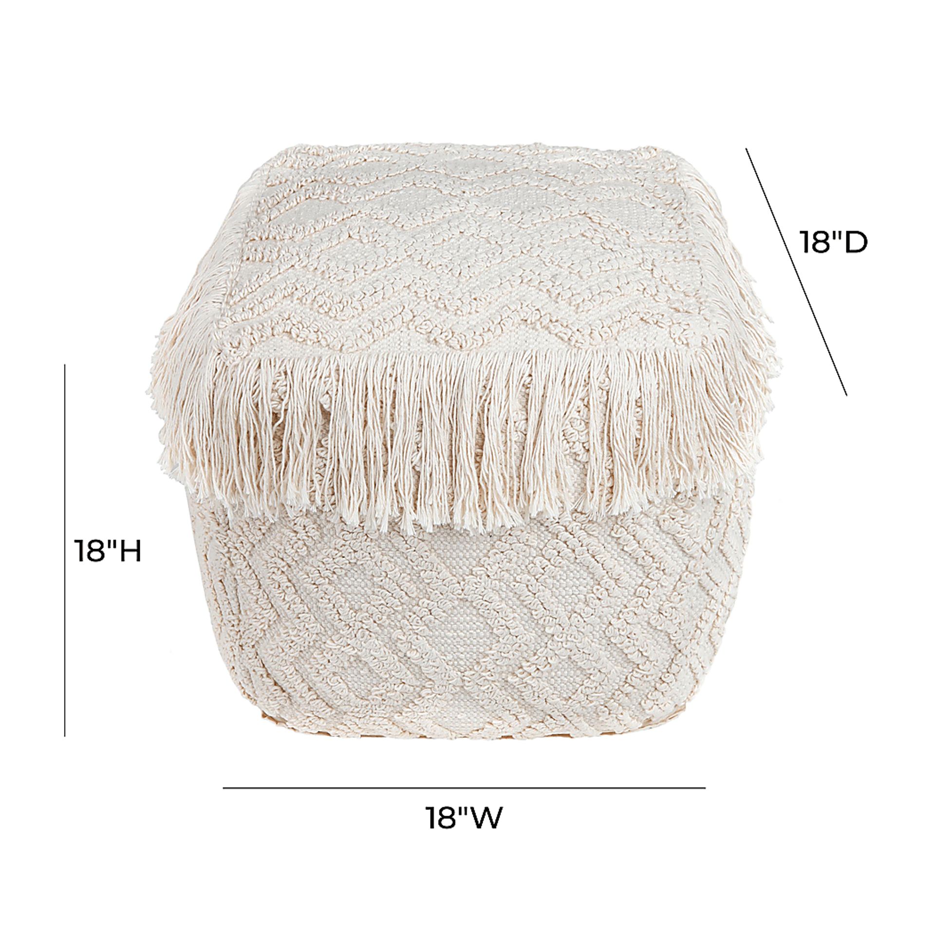 Dinca Cream Pouf - Image 5