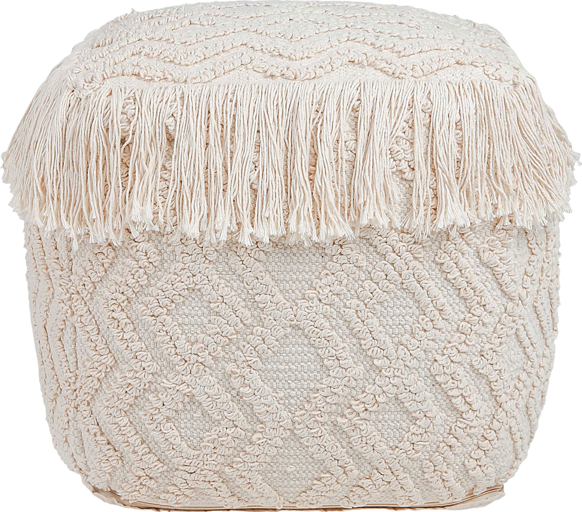 Dinca Cream Pouf - Image 1