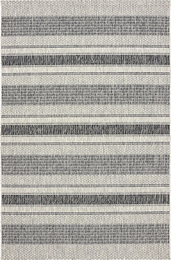 Dinella Black 5' x 7' Indoor/Outdoor Rug