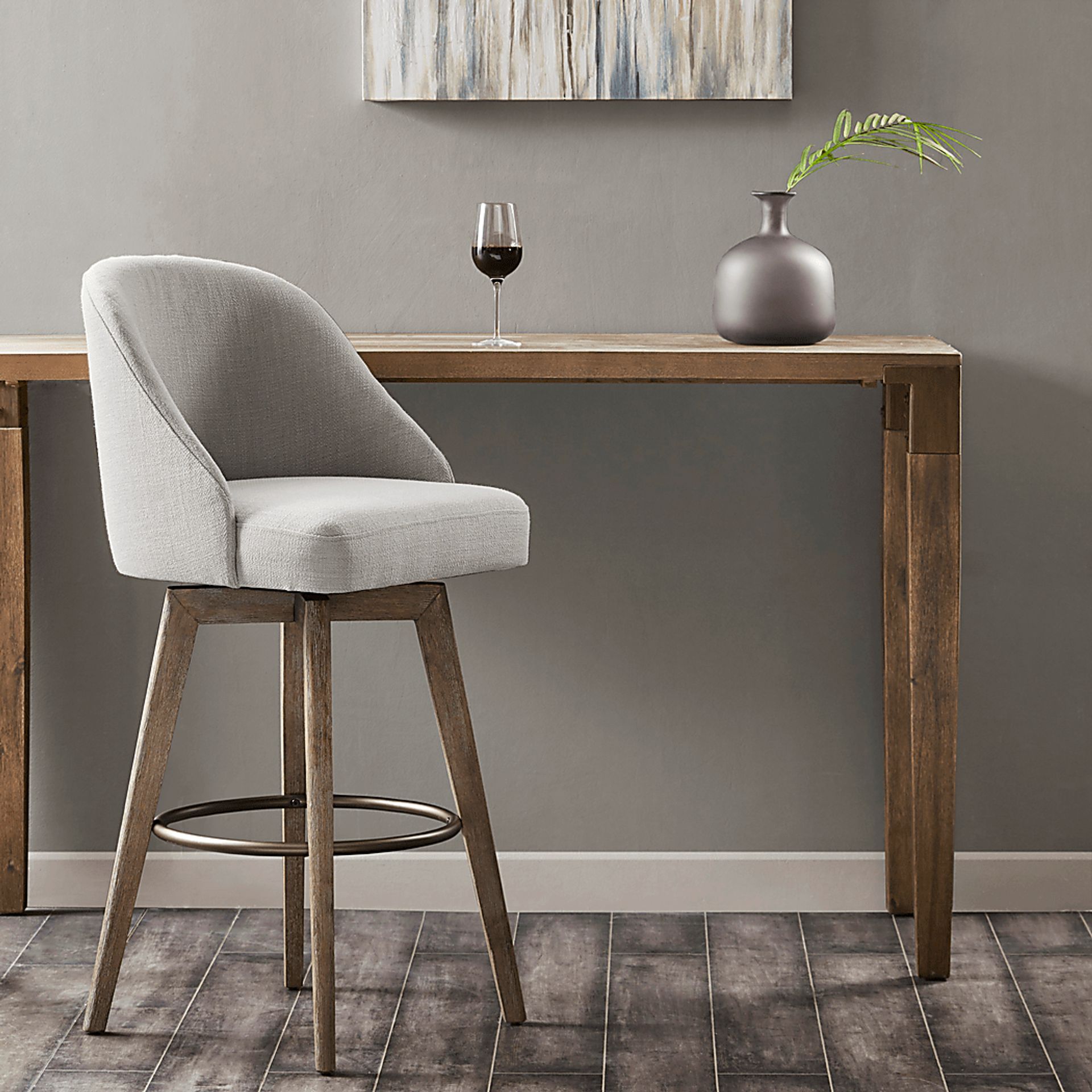 Dinmore Gray Swivel Barstool - Image 6