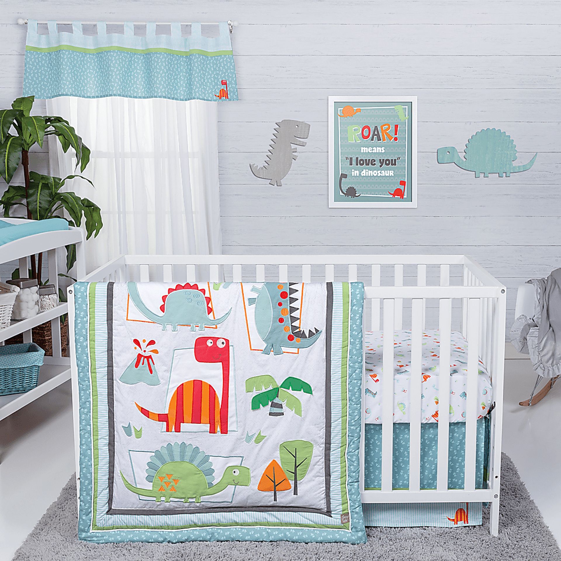 Dino Town Sky 3 Pc Baby Bedding Set - Image 1