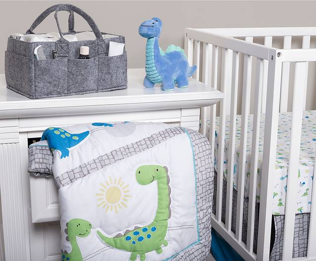 Dino Trail White 4 Pc Baby Bedding Set - Thumbnail - Image 11