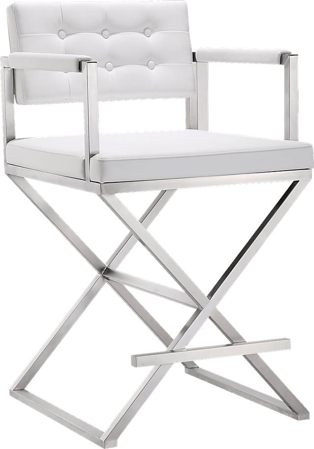Director White Counter Height Stool - Thumbnail - Image 1