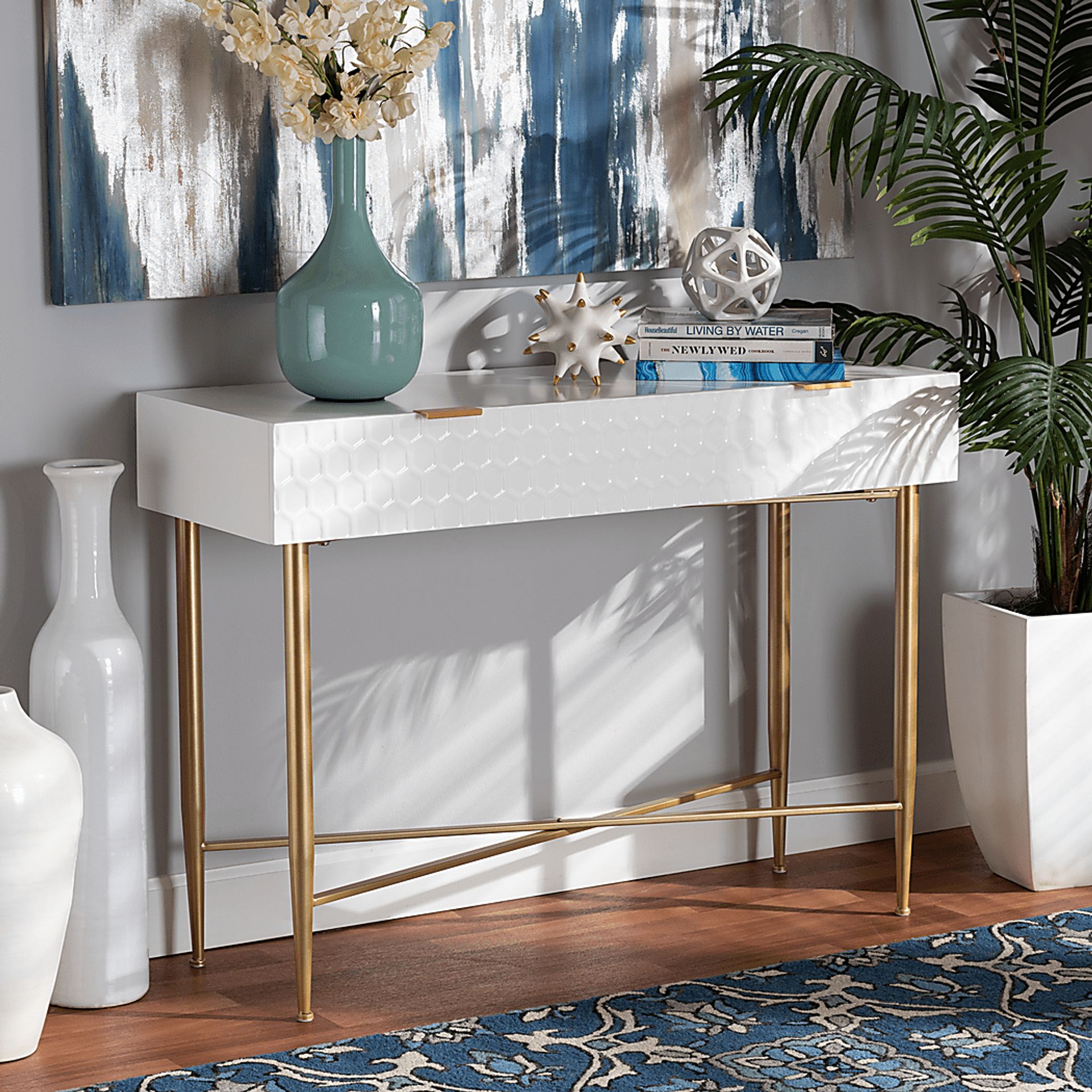 Dishion White Sofa Table - Image 2