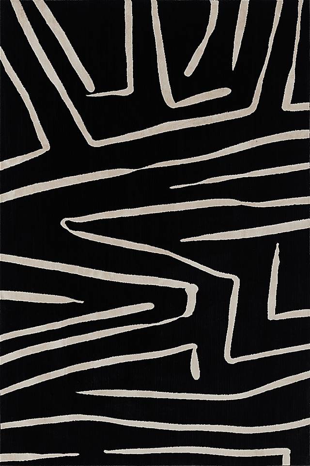 Dismon Black 5'3 x 7'6 Rug - Thumbnail - Image 1