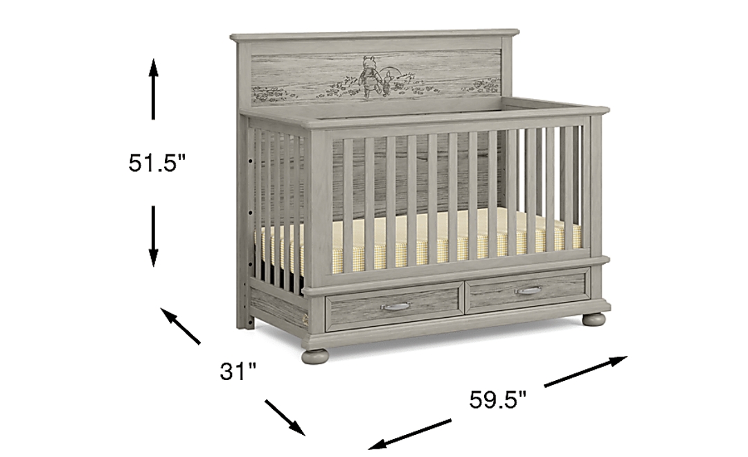 Disney Baby Woodland Adventures with Winnie the Pooh Classic Gray Convertible Crib