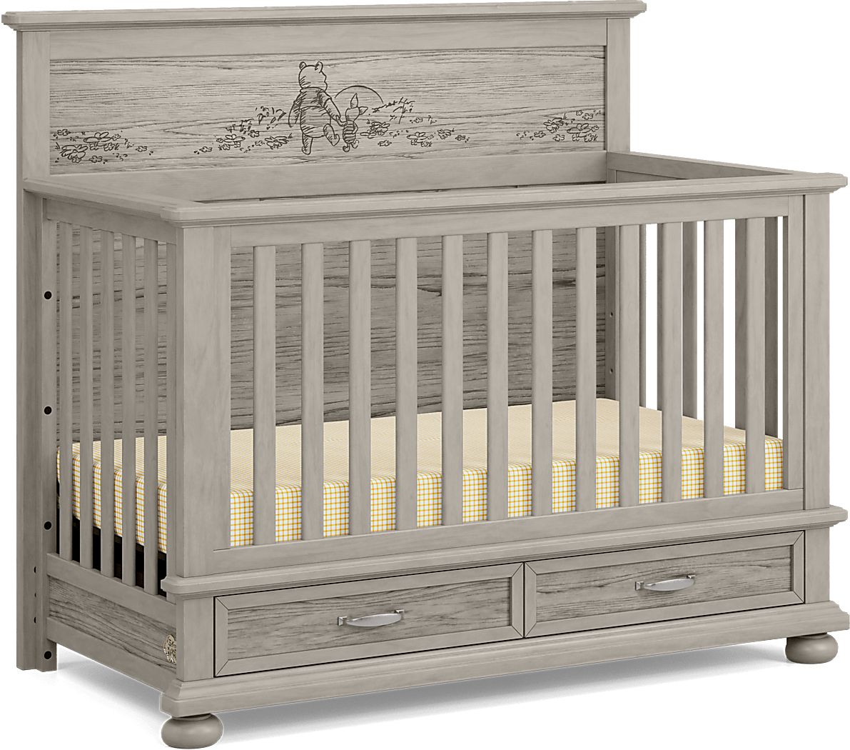 Disney Baby Woodland Adventures with Winnie the Pooh Classic Gray Convertible Crib
