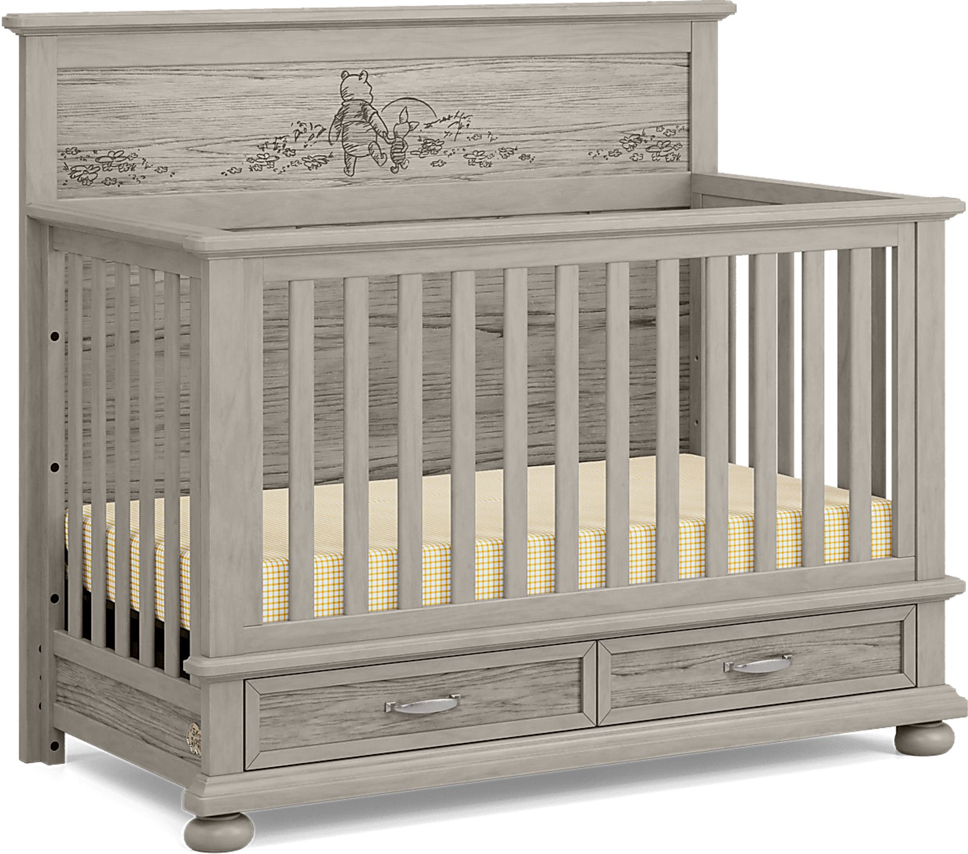 Disney Baby Woodland Adventures with Winnie the Pooh Classic Gray 5 Pc Nursery with Toddler Rails - Image 2