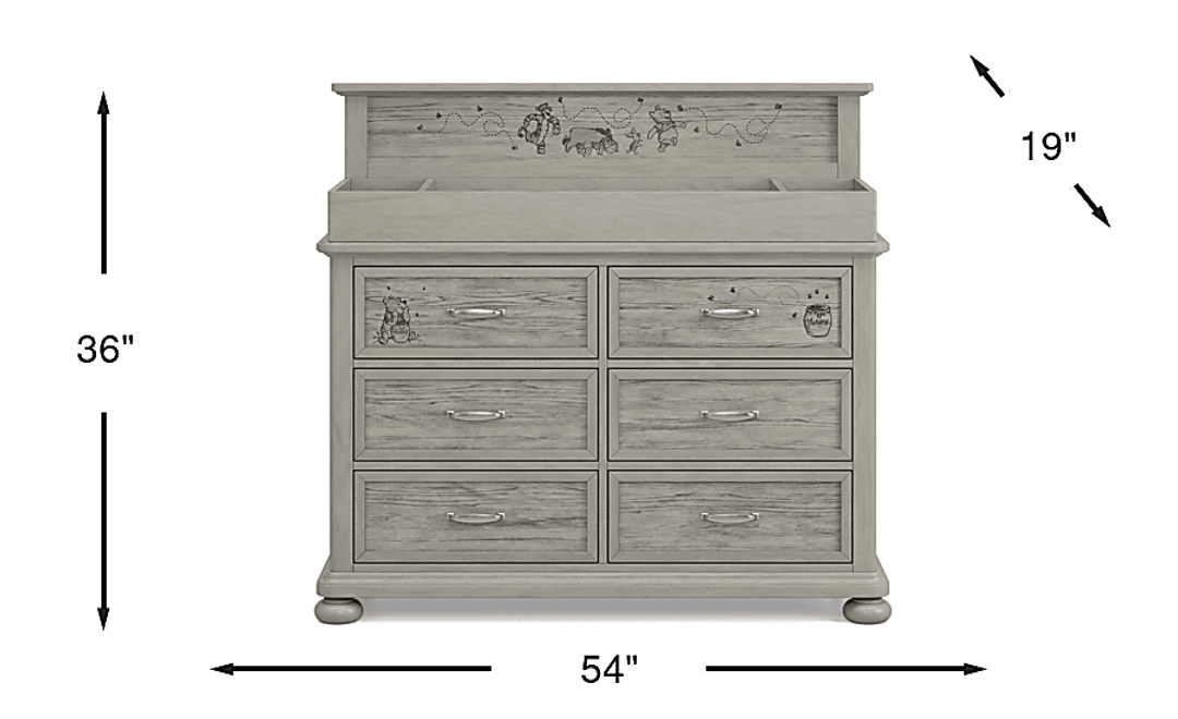 Disney Baby Woodland Adventures with Winnie the Pooh Classic Gray Dresser with Changing Pad