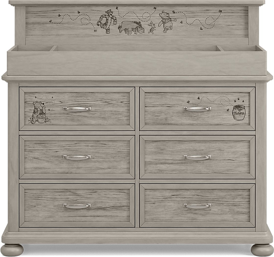 Disney Woodland Adventures With Winnie The Pooh Gray Dresser Changing Pad |  Rooms to Go