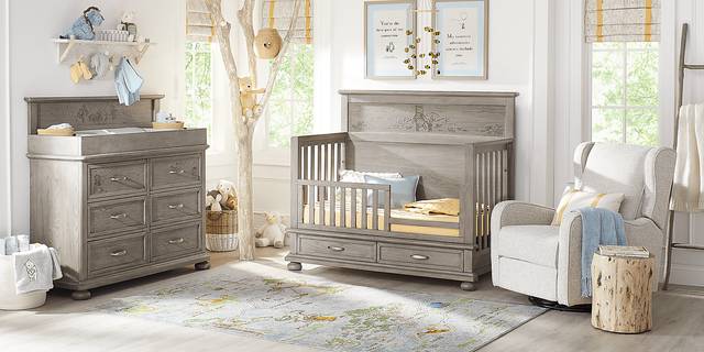 Disney Baby Woodland Adventures with Winnie the Pooh Classic Gray Nursery with Conversion Rails - Thumbnail - Image 2