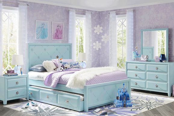 Disney Frozen Ice Blue 5 Pc Full Panel Bedroom