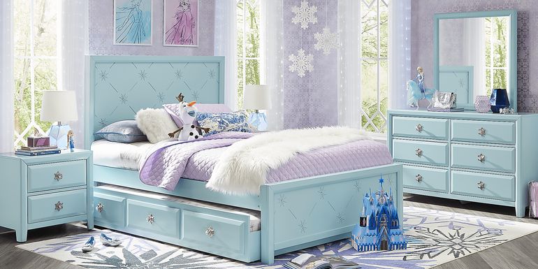 Disney Frozen Ice Blue 5 Pc Full Panel Bedroom