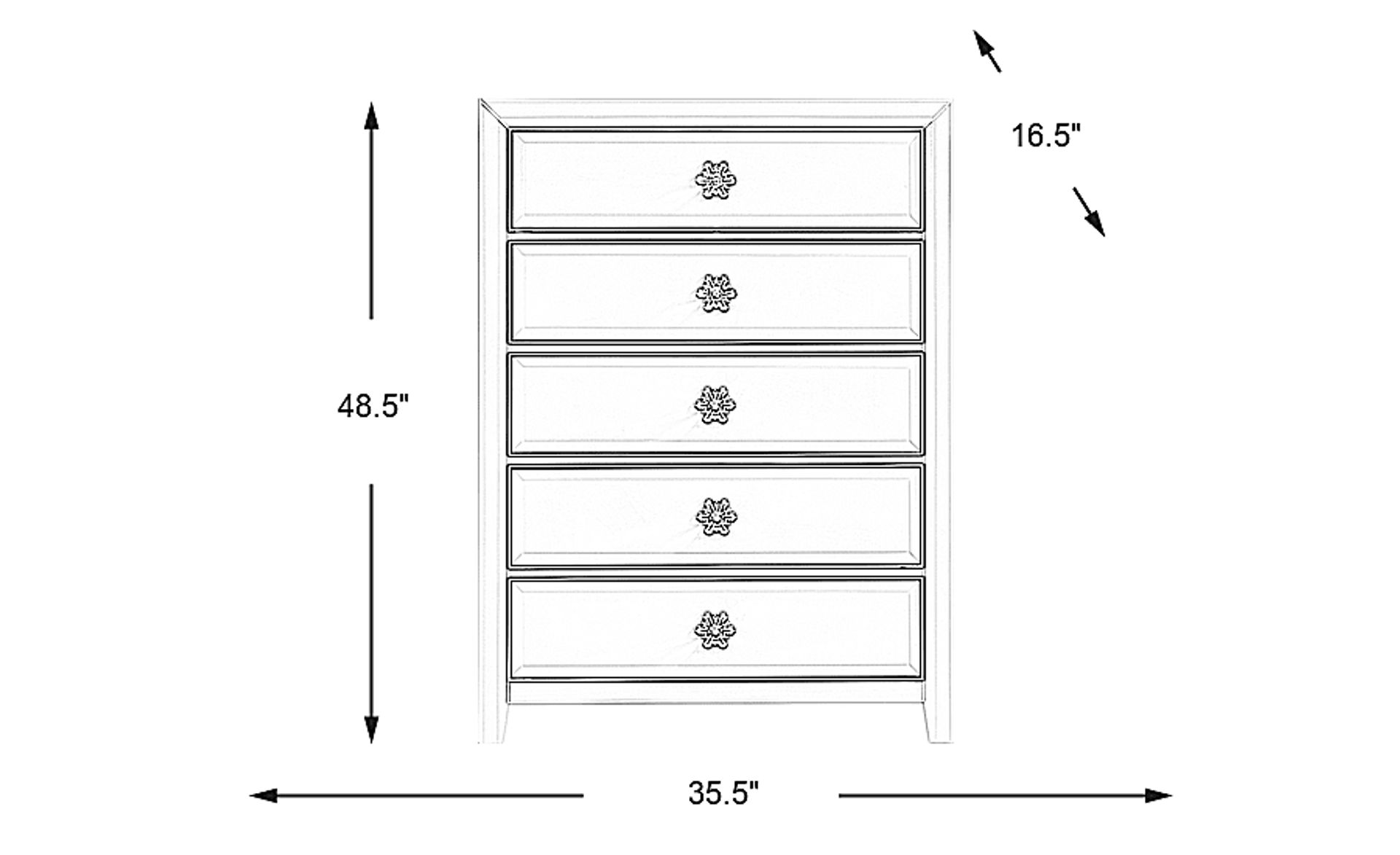 Dimension Image. Please refer to the Dimension Tab on this page for dimension details.