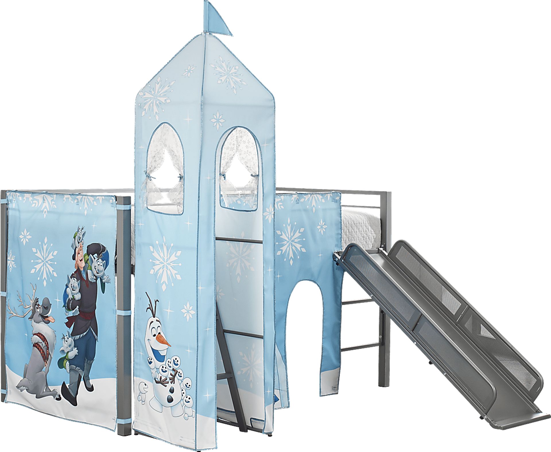 Disney Frozen 6 Pc Silver Gray Tent Loft Bed Rooms to Go