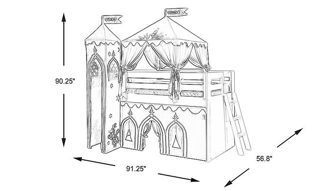 Dimension Image. Please refer to the Dimension Tab on this page for dimension details.