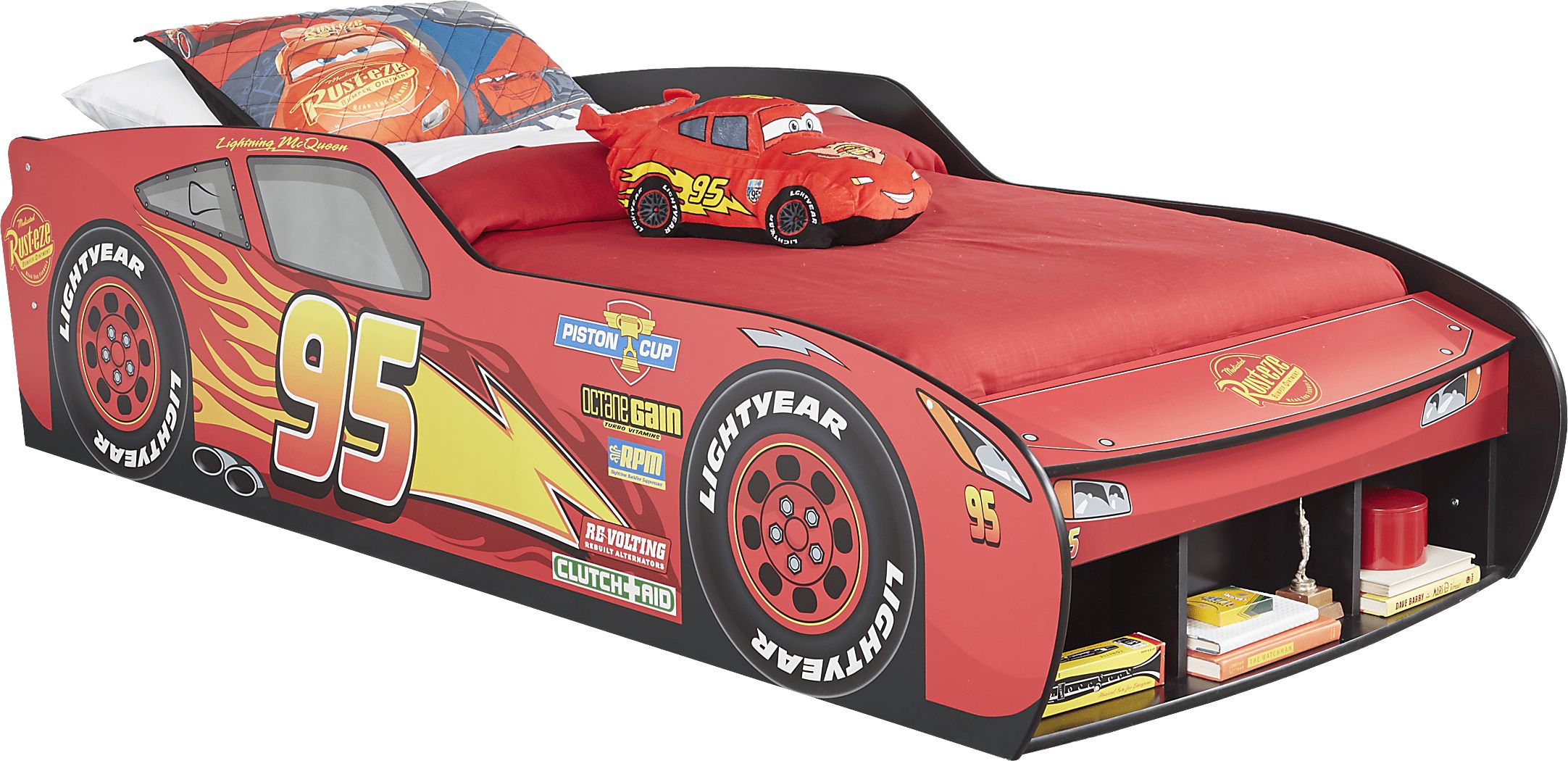 Disney/Pixar Cars Lightning McQueen™ Red 3 Pc Twin Car Bed - Rooms To Go