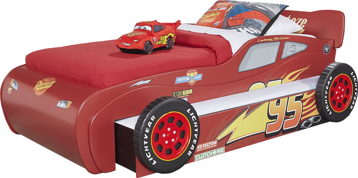 Disney Cars Red Colors 4 Pc Twin Trundle Bed
