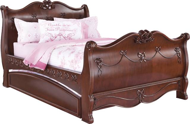 Disney Princess Cherry 4 Pc Full Sleigh Bed w/Trundle - Thumbnail - Image 1