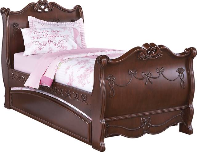 Disney Princess Cherry 4 Pc Twin Sleigh Bed w/Trundle - Thumbnail - Image 1