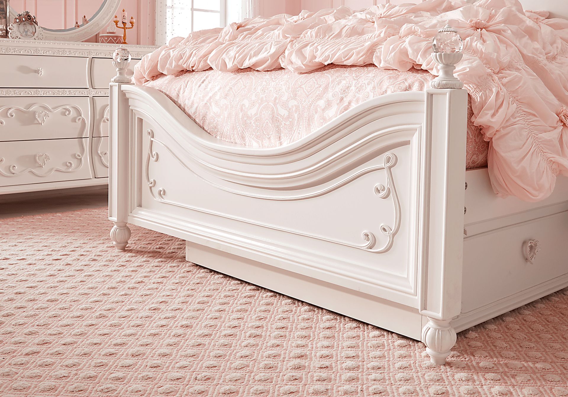 Disney Princess Sparkle White Twin Canopy Bedroom - Image 7